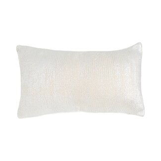 Linen & More Fine Knit off-white silver foi Cushion 30 x 50 cm