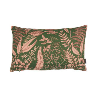 Linen & More Fern Print kussen groen 30x50cm
