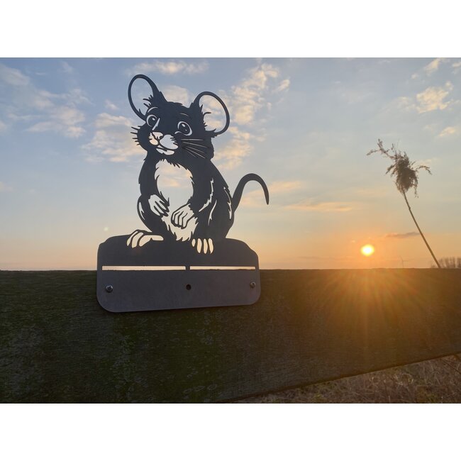 Siermetaal Tuindecoratie Nibble de muis | 28.4 cm x 22.7 cm