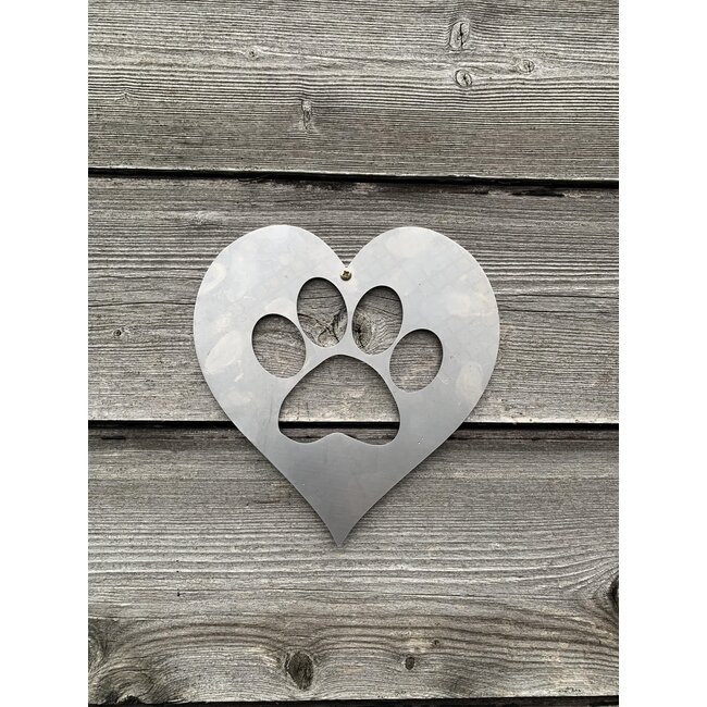 Siermetaal Tuindecoratie honden pootafdruk | 20.4 cm x 21.2 cm