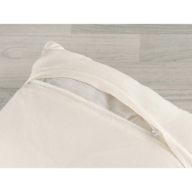 Dream-Living Handgemaakte Sierkussens 40x40 cm set van 2 - Wolwit met Bruine Accenten