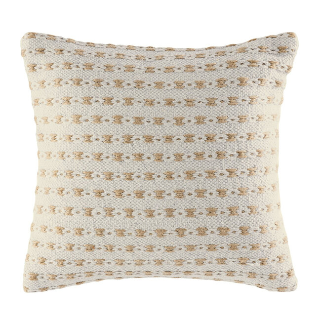 Dream-Living Set van 2 Handgemaakte Wol Witte Sierkussens 40x40 cm