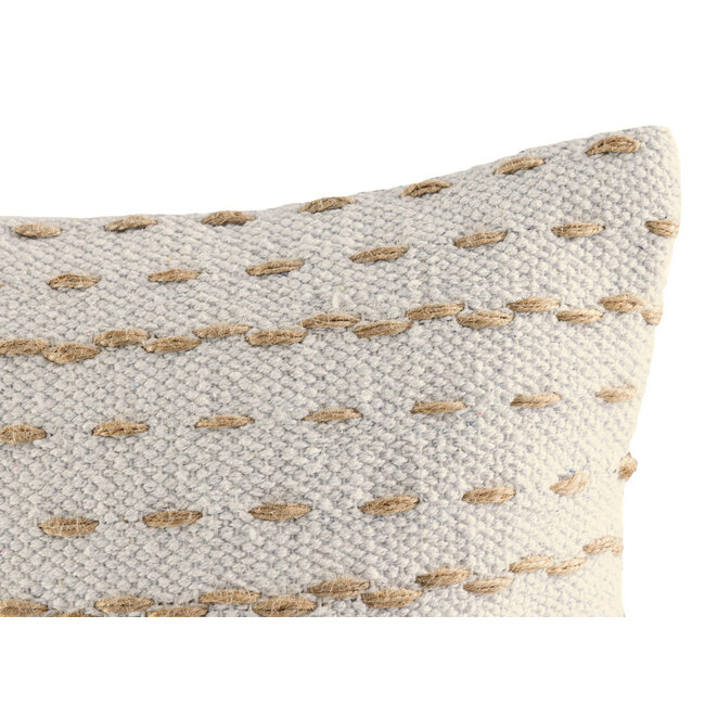 Dream-Living Set van 2 Handgemaakte Wol Witte Sierkussens 40x40 cm