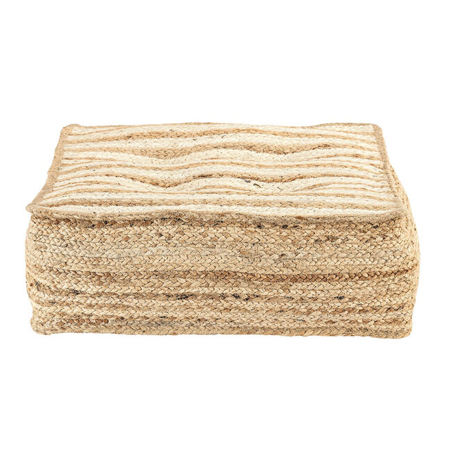 Dream-Living Handgemaakte Jute Vloerkussen / Poef 50x50x16cm