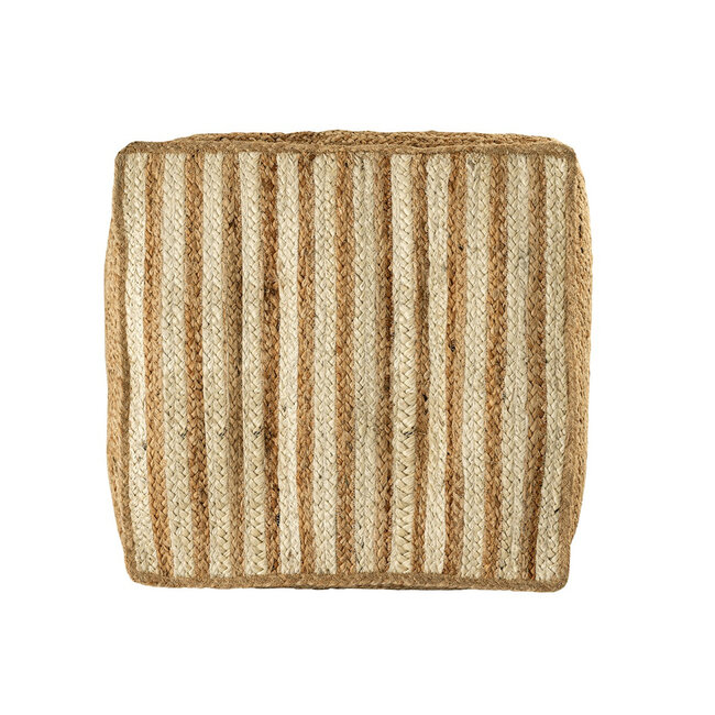 Dream-Living Handgemaakte Jute Vloerkussen / Poef 50x50x16cm