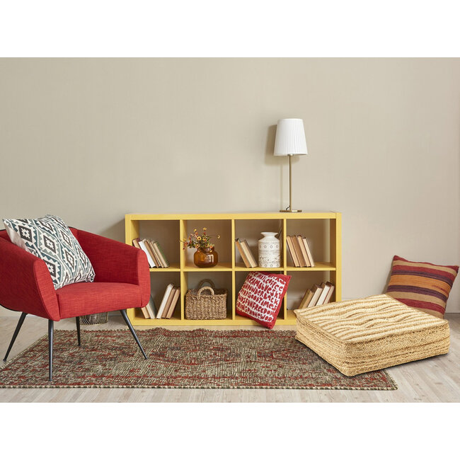 Dream-Living Handgemaakte Jute Vloerkussen / Poef 50x50x16cm