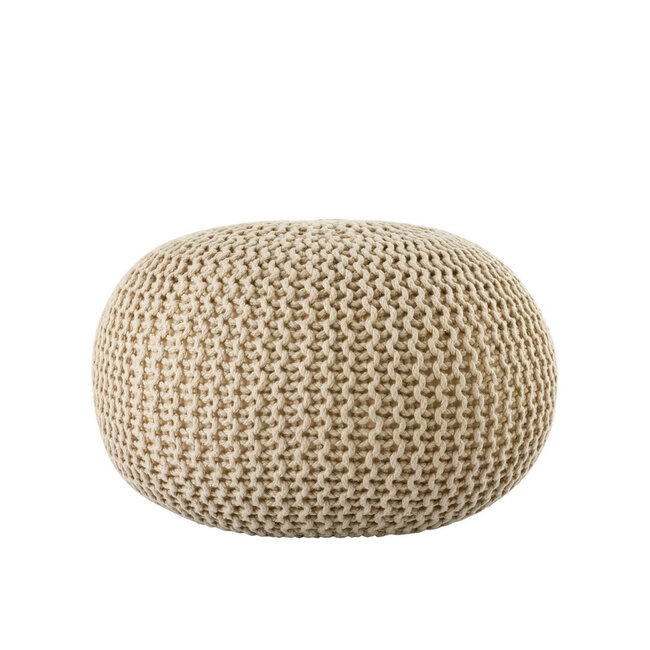 Dream-Living Duurzame poef Ø 45cm  warm zand voor binnen- buiten- zwembad