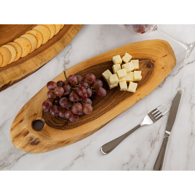 Dream-Living Boomschijf Serveerplank 4-delig Set - Acacia Massief Hout - 52 x 24 x 2 cm