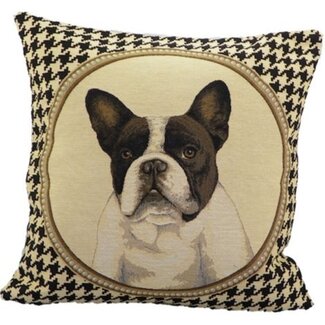 Mars & More gobelin kussen franse bulldog dubbelzijdig 45x45cm*