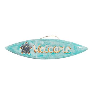 Bali-Dreams Wandbord schildpad turquoise 60x16cm