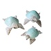 Bali-Dreams Handgemaakte schildpadden set driedelig turquoise wit