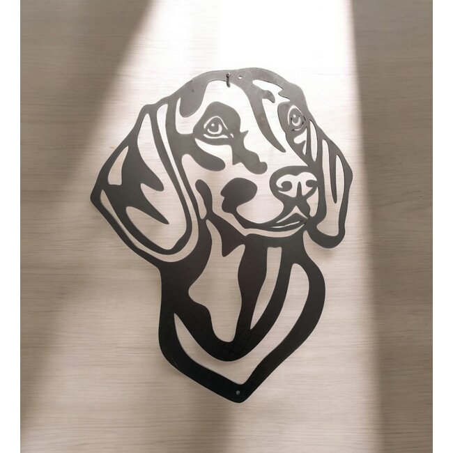 Siermetaal Tuindecoratie Teckel kop 30 cm x 38 cm