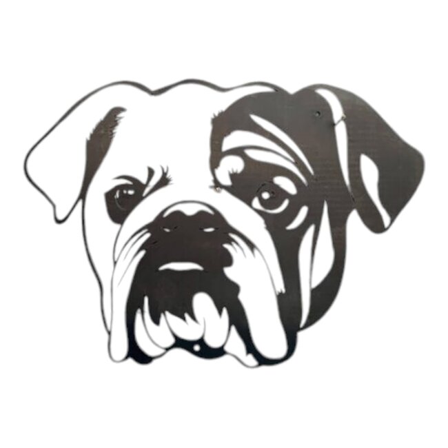 Siermetaal Tuindecoratie Jordy de bulldog | 30.0 cm x 40.0 cm