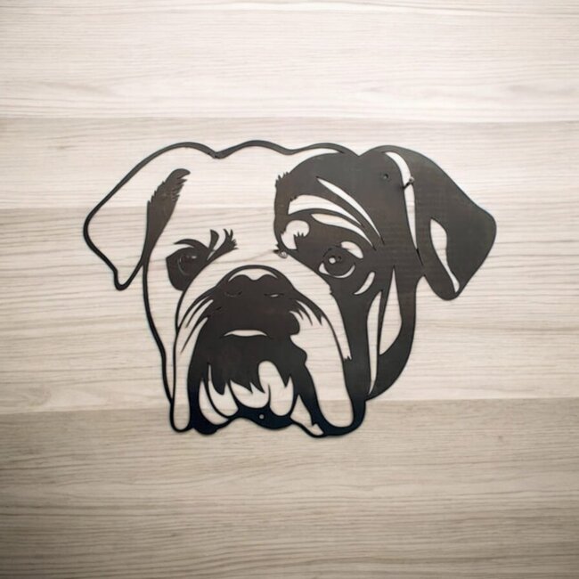 Siermetaal Tuindecoratie Jordy de bulldog | 30.0 cm x 40.0 cm