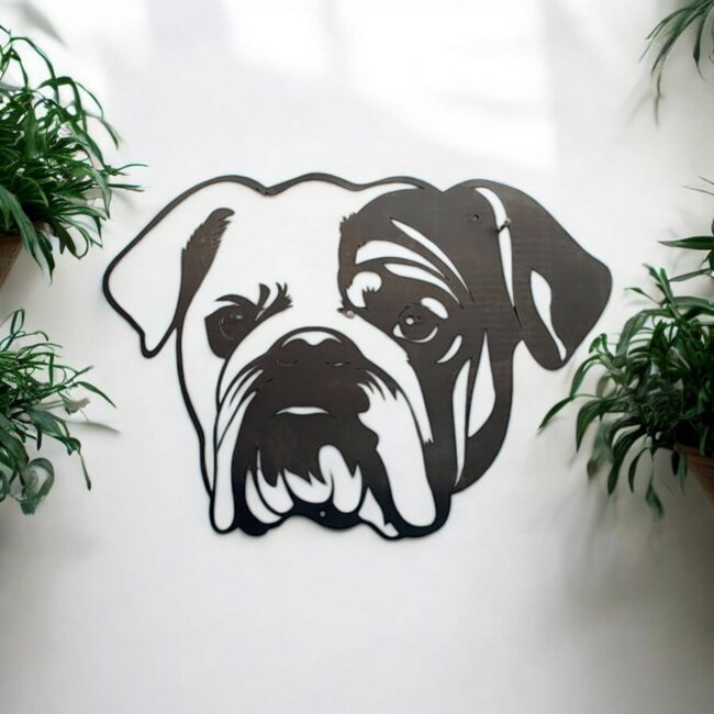 Siermetaal Tuindecoratie Jordy de bulldog | 30.0 cm x 40.0 cm