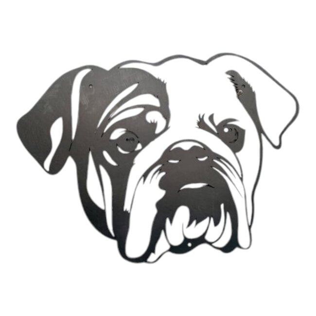 Siermetaal Tuindecoratie Jordy de bulldog | 30.0 cm x 40.0 cm