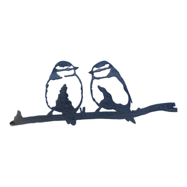 Siermetaal Tuindecoratie twee pimpelmezen | 28.5 cm x 12.0 cm