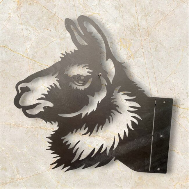 Siermetaal Tuindecoratie alpaca hek of schutting | 36.8 cm x 36.4 cm