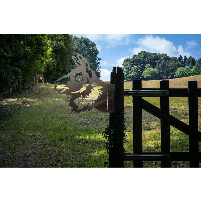 Siermetaal Tuindecoratie alpaca hek of schutting | 36.8 cm x 36.4 cm