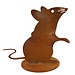 Dream-Living Roestige Decoratieve Muis 15x13cm