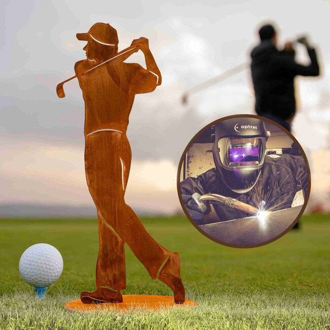 Dream-Living Handgemaakte golfspeler roest 20 cm