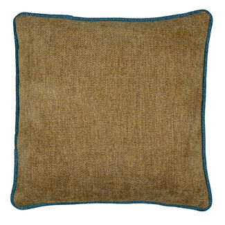 Mars & More kussen met bies beige petrol 45x45cm*