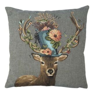 Mars & More gobelin kussen funky deer hoed 45x45cm