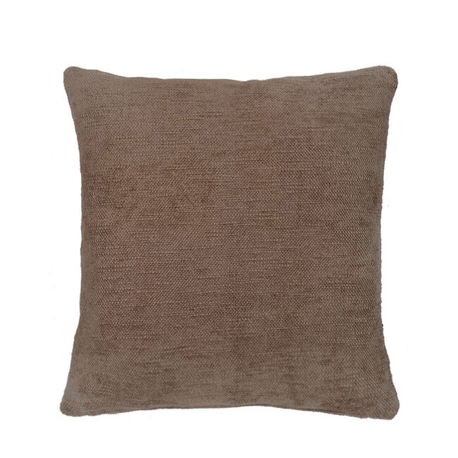 Linen & More Coco Chenille kussen taupe 45x45cm