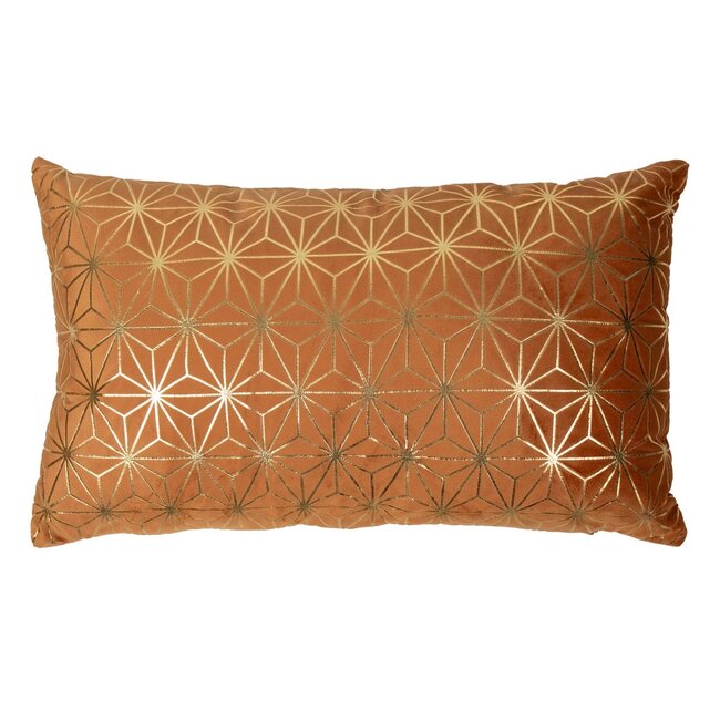 Linen & More Cushion velvet rust print ice crystal gold 30 x 50 cm