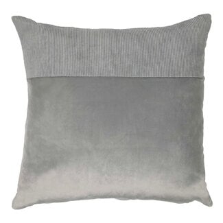 Linen & More Cushion velvet l. grey & corduroy 45 x 45 cm