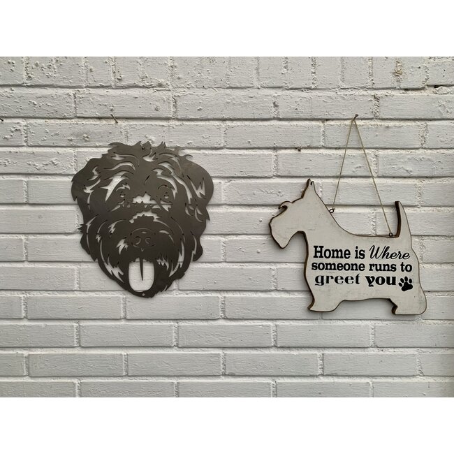 Siermetaal Wanddecoratie Bouvier des Flandres | 35 cm 32 cm