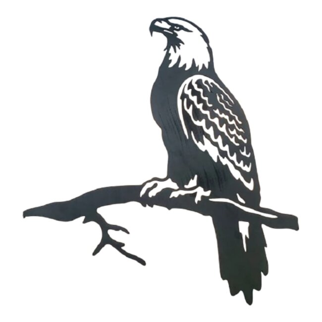 Siermetaal Tuindecoratie Adelaar op tak | 50 cm 46 cm