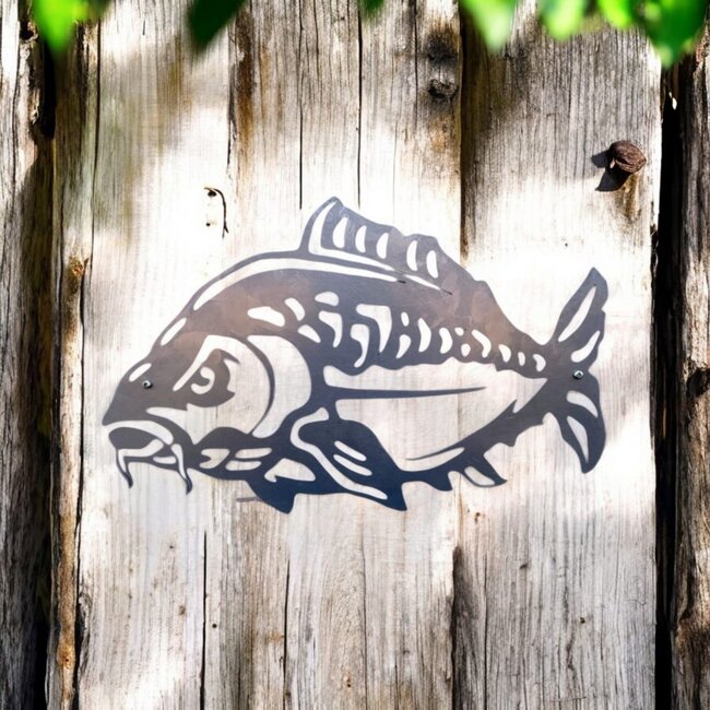 Siermetaal Tuindecoratie vis karper | 42.5 cm x 27.0 cm