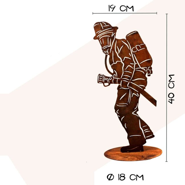 Dream-Living Handgemaakte Brandweerman  roest  40 cm