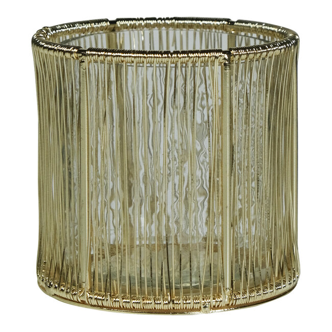 Mars en More windlicht metaal kleur champagne goud