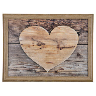 Mars & More Laptray schootkussen houten hart 43cm