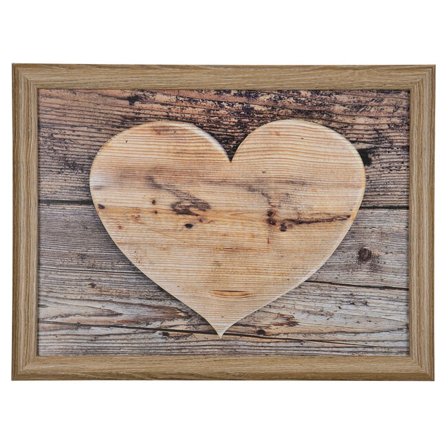 Mars & More Laptray schootkussen houten hart 43cm