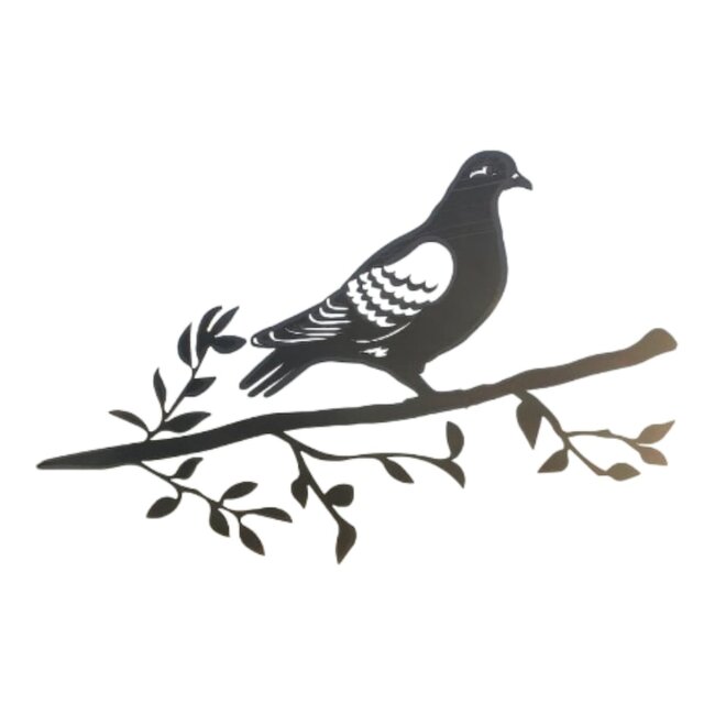 Siermetaal Tuindecoratie duif op een tak | 32.5 cm x 21.1 cm