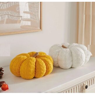 Dream-Living Gebreide decoratie pompoenen 24 en 26  cm  2 stuks