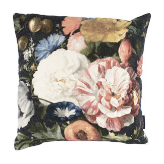 Mars en More Fluwelen sierkussen tros rozen 45x45cm