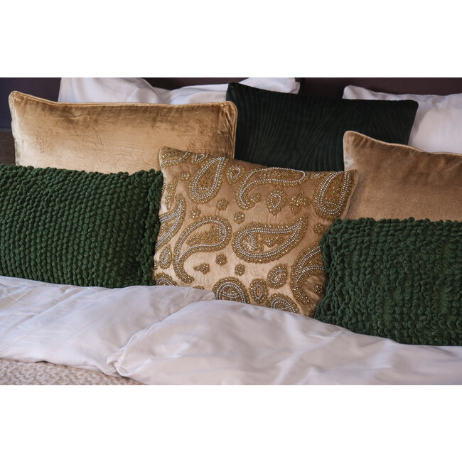 Mars en More Fluwelen sierkussen goud 35x45cm