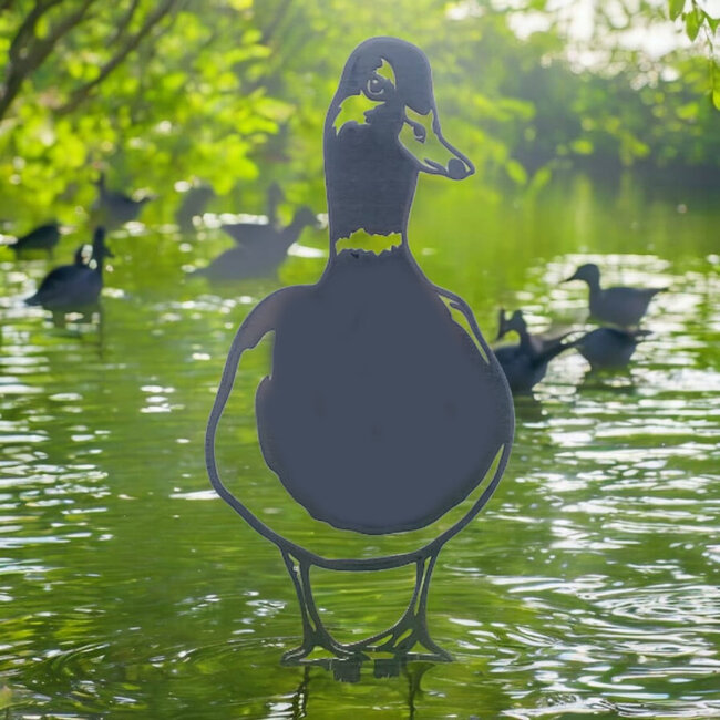 Siermetaal Tuindecoratie metalen  eend 50 cm