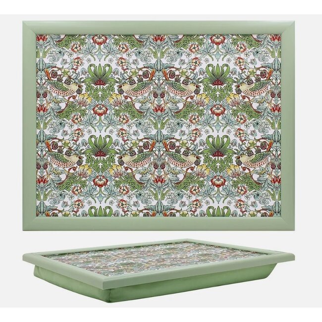 William Morris Schootkussen laptray Strawberry Thief  groen 43 x 33 x 6.5 cm