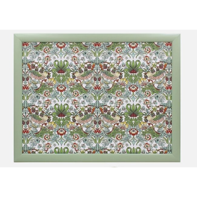 William Morris Schootkussen laptray Strawberry Thief  groen 43 x 33 x 6.5 cm
