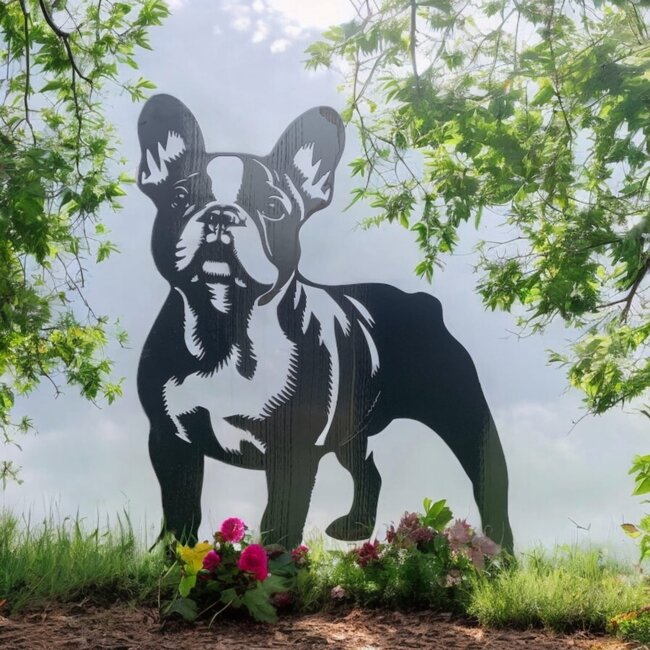 Siermetaal Tuindecoratie metalen Franse bulldog