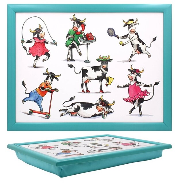 Lesser & Pavey Schootkussen laptray vrolijke koe  44 x 33 x 6 cm