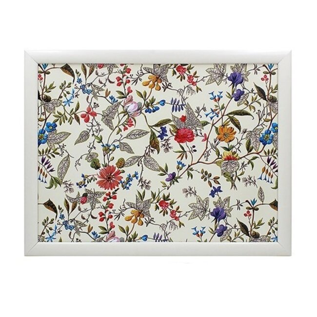 Lesser & Pavey Schootkussen met Bloemenprint van William Kilburn – Wit  44 x 33 x 6 cm
