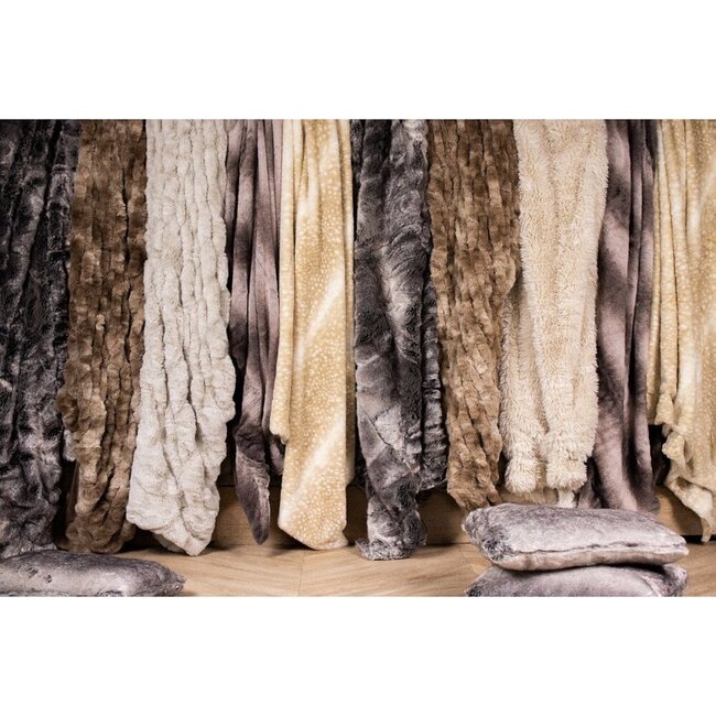 Mars en More plaid grizzly beer grijs - bruin 130x180cm