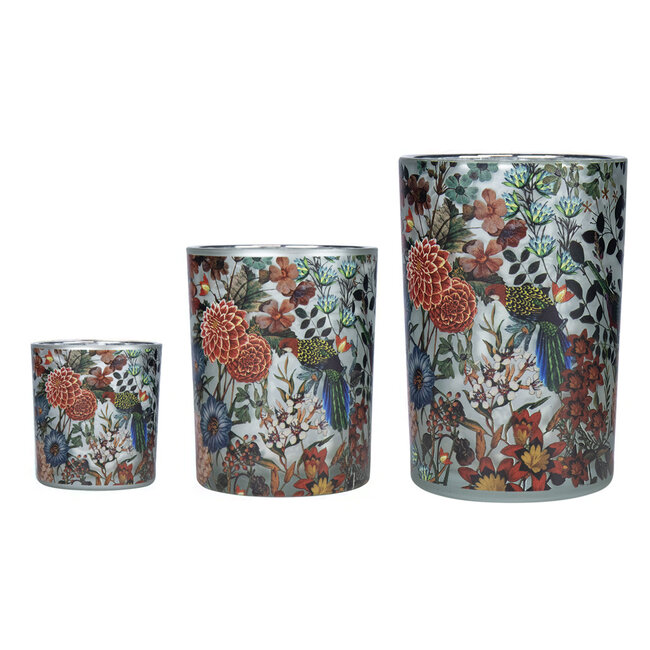 Mars en More glazen windlicht fleury dahlias medium 12cm