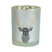 Mars en More glazen windlicht hert goud gewei medium 12cm
